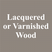 Lacquered or varnished wood